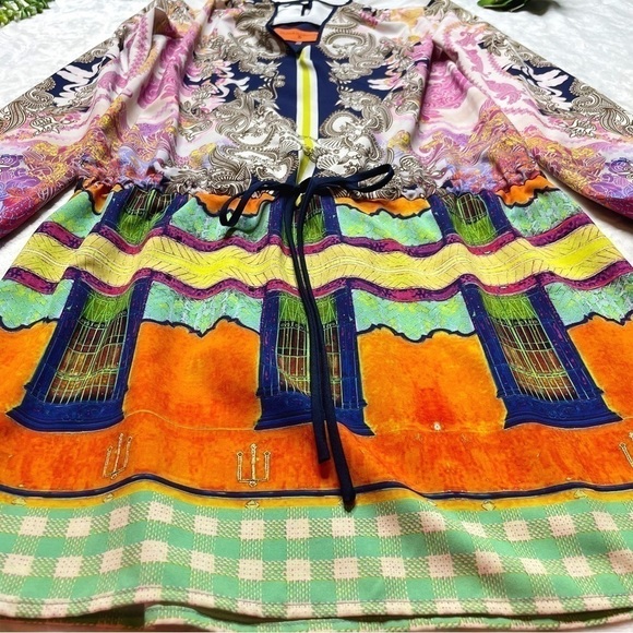 Clover Canyon x Revolve Palace Interior Multicolor Long Sleeve Mini Dress XS - Picture 8 of 15